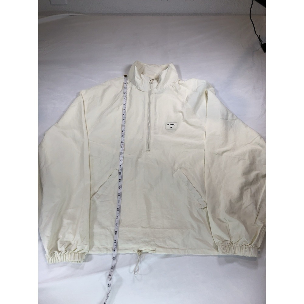 Nwt Staple Ivory Half Zip men's Windbreaker Jacket Size Large